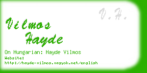 vilmos hayde business card
